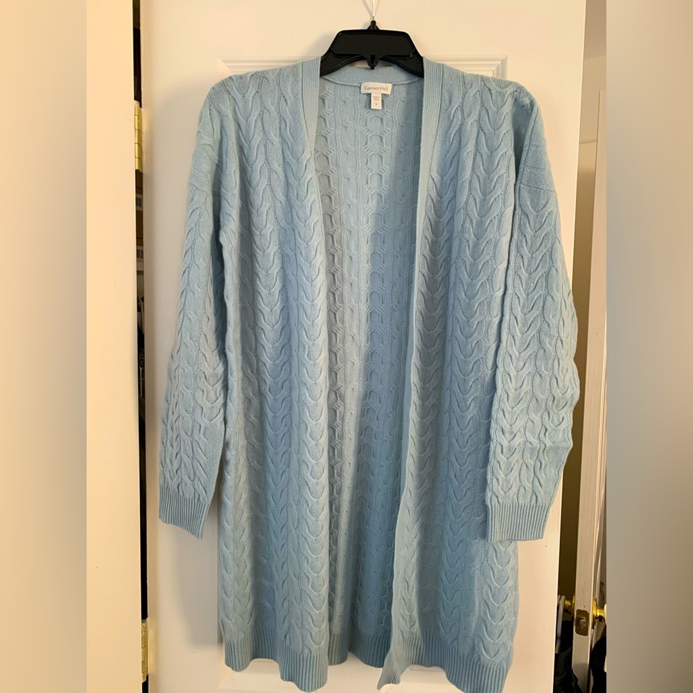 Garnet Hill Cashmere Cable Boyfriend Cardigan